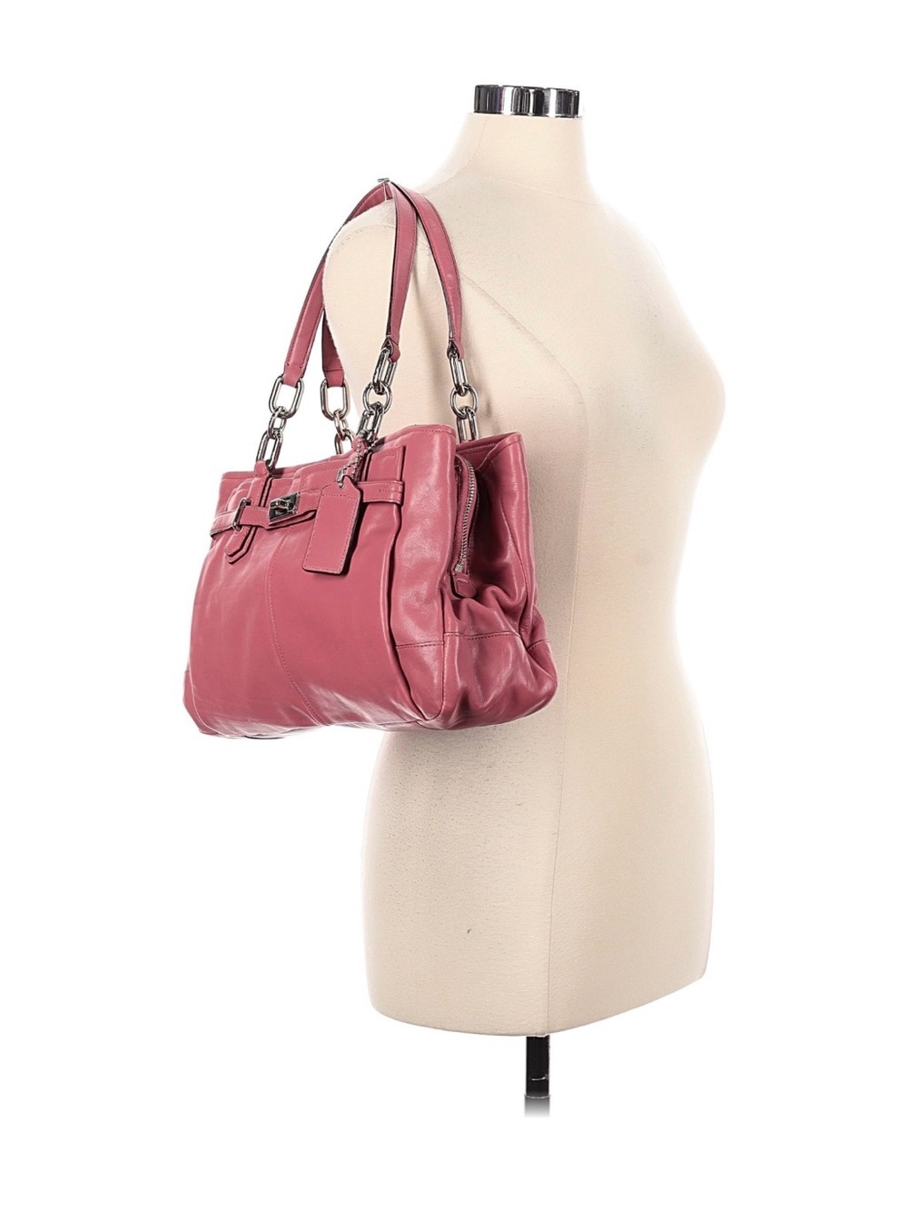 Coach Vintage Rose Pink Chelsea Leather Double-Handle Shoulder Bag - Picture 2 of 16
